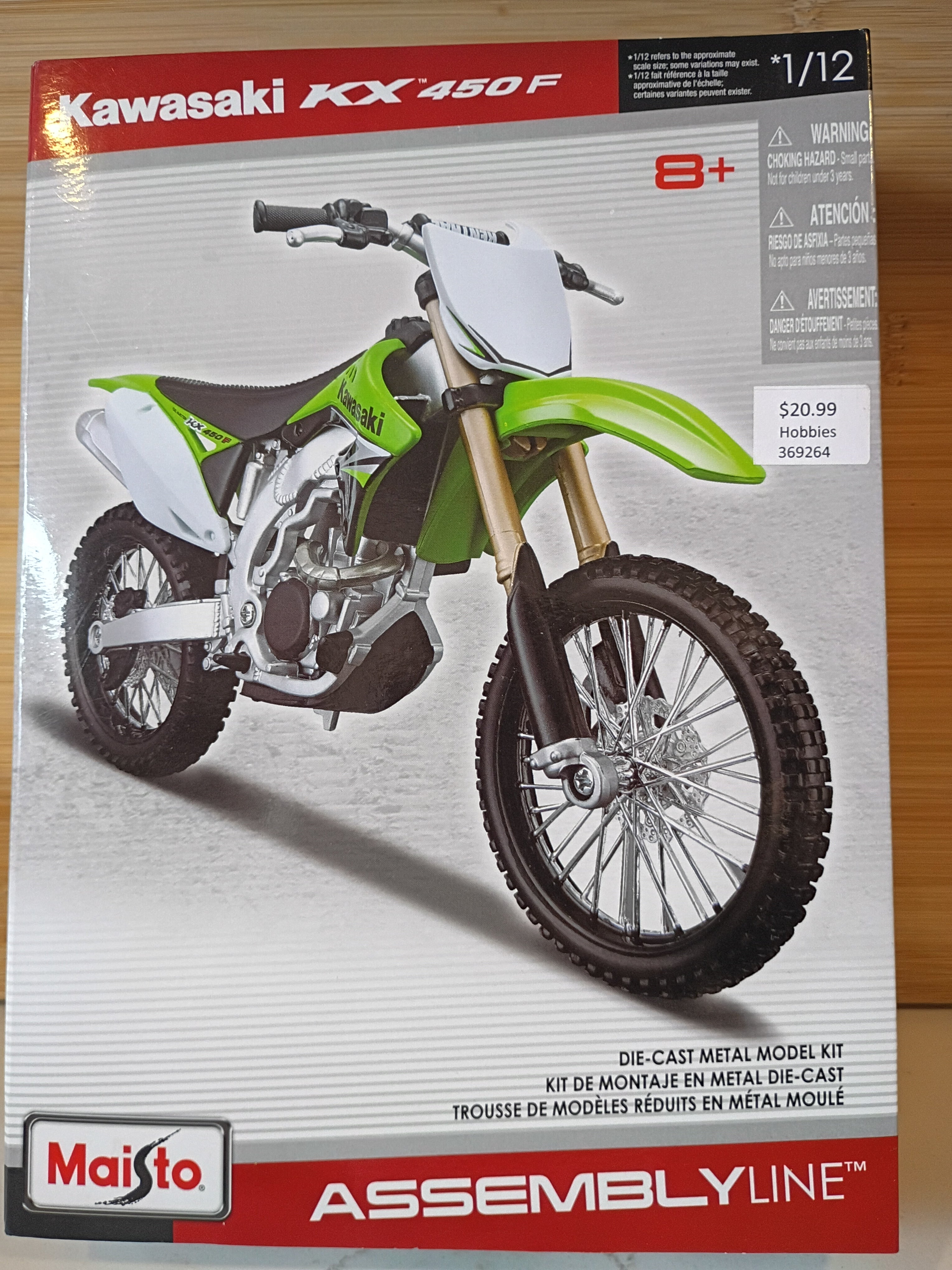 Maisto Assembly Line 1:12 Scale Kawasaki KX450F Die-Cast Metal Model Kit