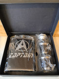 Star Trek Captain Starfleet Insignia Hip Flask Gift Set - New