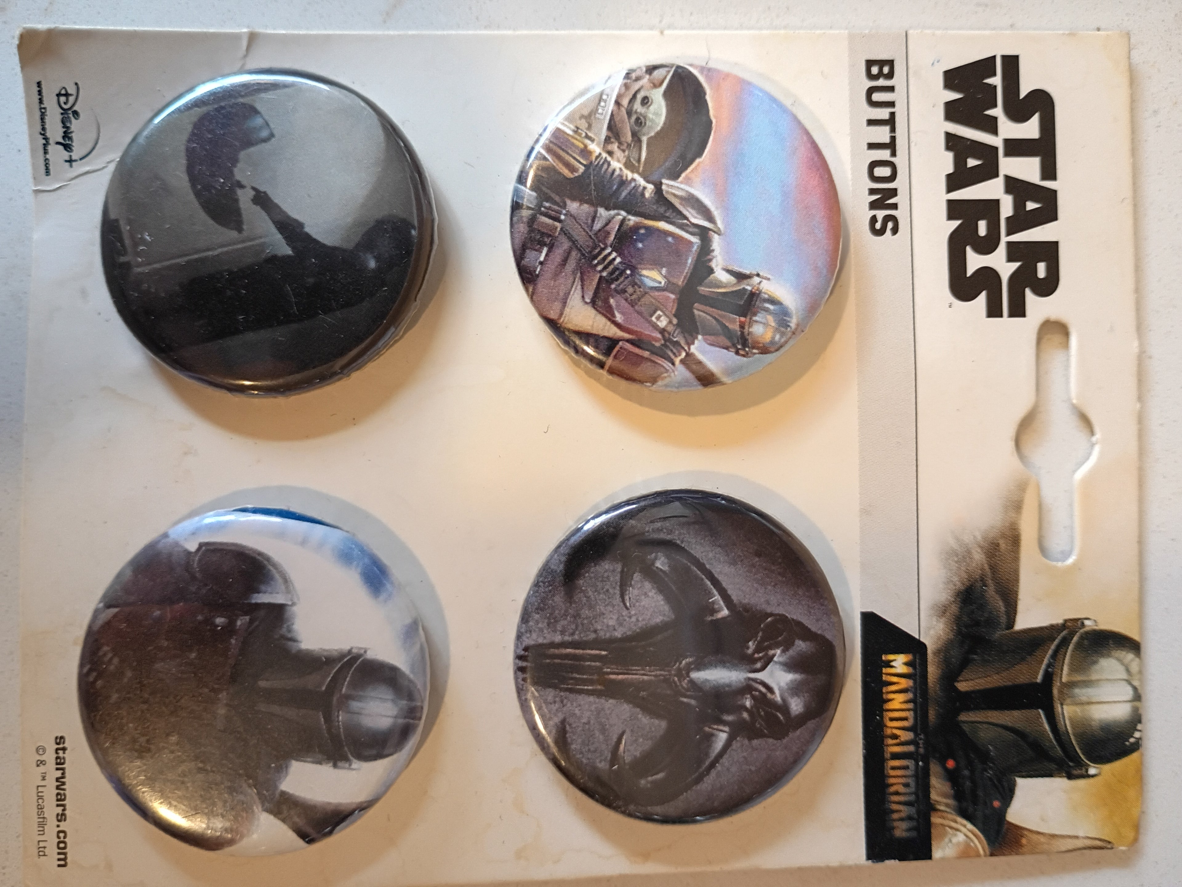 Star Wars The Mandalorian 4 Piece Badge Button Pin Set - Near Mint