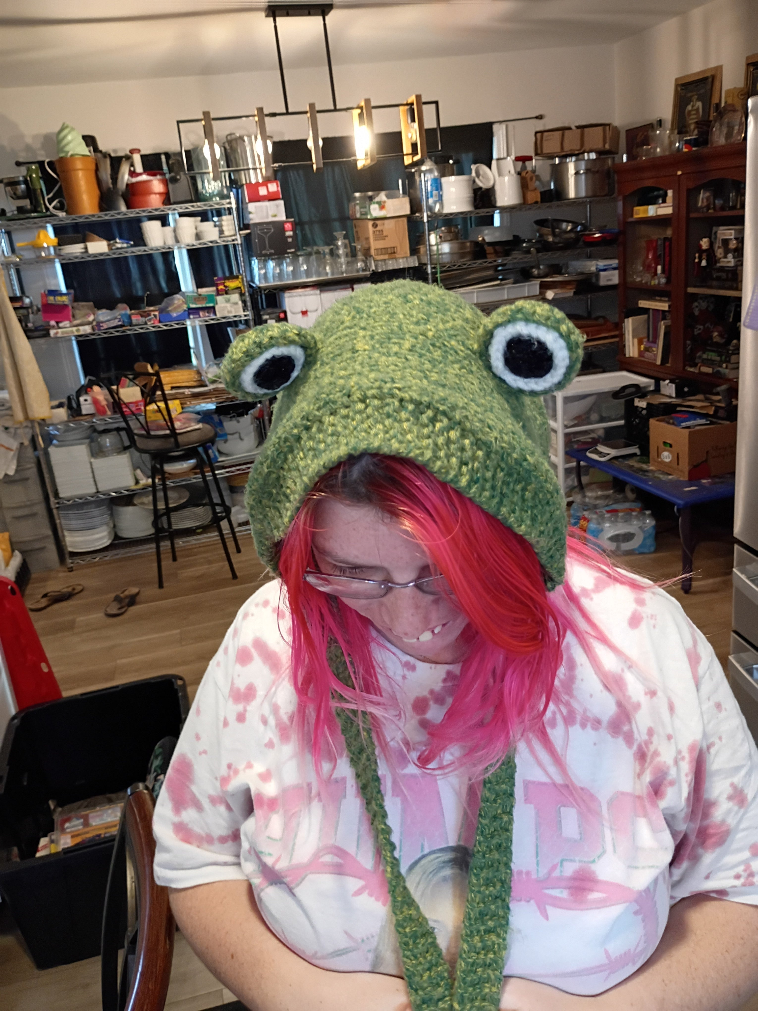 Crochet Green Frog Headband